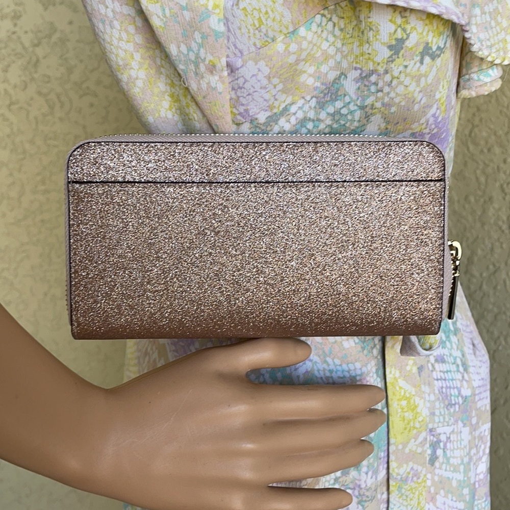 Kate Spade shimmy glitter boxed large continental wallet - Picture 7 of 16